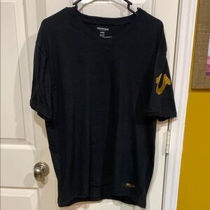 True Religion Black T-Shirt with Gold Detail